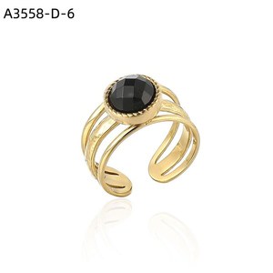 Amy Amy Fashion <b>Ring</b> <b>Gold</b> Plated Natural Stone <b>Cocktail</b> <b>Ring</b> For Women Vintage Style Geometric Design Everyday Wear - Product Image 1