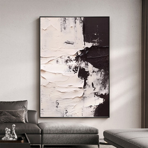Interior Home Decoration Door Lake Natural Scenery <b>Canvas</b> Hand Oil Painting <b>Framed</b> Big Wall Art Painting Abstract Black White - Product Image 1