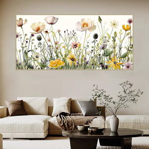 Belle printemps <span class=keywords><strong>fleurs</strong></span> sauvages coloré <span class=keywords><strong>aquarelle</strong></span> fleur Design moderne impression sur toile mur Art photo pour salon décor à la maison - Product Image 4