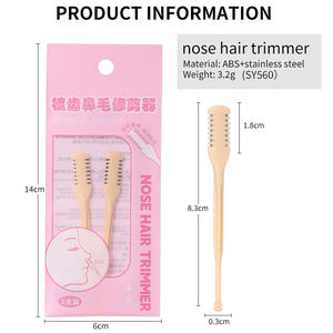 LMLTOP <span class=keywords><strong>Coupe</strong></span>-poils nasaux double face 2-en-1 portable 360° °   Tondeuse manuelle rotative pour poils du nez pour hommes et femmes, lot de 2 rasoirs - Product Image 4