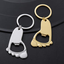 New Arrival Promotional Business Gift <b>Beer</b> <b>Bottle</b> <b>Opener</b> Foot Shaped 3D Shape Zinc Alloy Luxury Lightweight Keychain Carabiner - Product Image 3