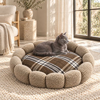 Canapé-lit orthopédique moderne et écologique pour chiens, chats et petits animaux, avec mousse à mémoire de forme, réglage automatique et boîte de rangement amovible.