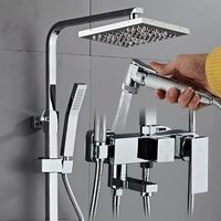 Jieni — ensemble de robinets mitigeurs de douche à montage mural, en laiton, effet pluie, chromé, de haute qualité, Design moderne