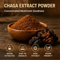 Poudre d'extrait de polysaccharides de Chaga biologique 50% haute puissance (corps fruiteur) USDA UE Vente en gros en vrac