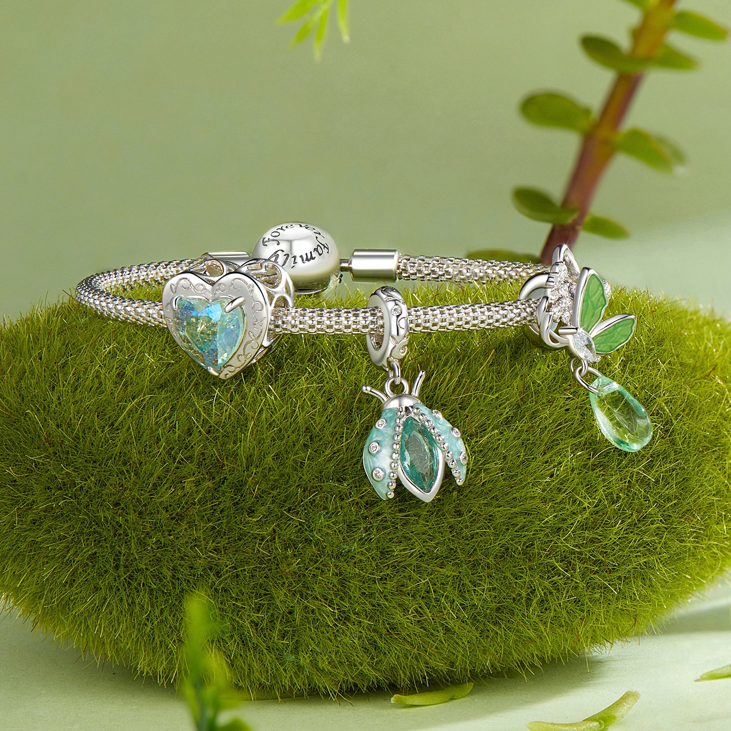 bracelet glass bead custom charm