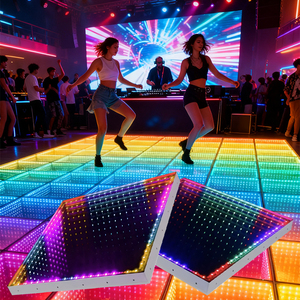 30W 50cm Bảng điều khiển DMX512 RGB ánh sáng sân khấu sàn gạch đèn ngầm DJ Disco ánh sáng sàn nhảy 3D Infinity gương video ánh sáng - Product Image 1