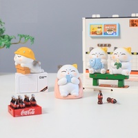 Niedliche Katzenfigur aus Kunstharz, Cartoon-Kätzchen-Ornament, Heilende Schreibtischdekoration, Beruhigendes Geschenk für Katzenliebhaber