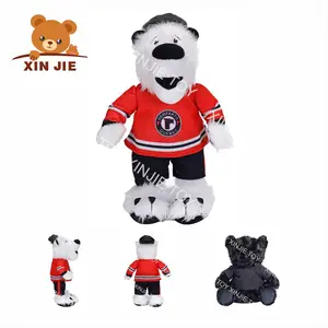 teddy bear plush toy support oem odm cute white bear with red cloth kawaii plush animal toy