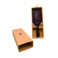 Peigne en papier kraft avec brosse à cheveux à impression personnalisée, boîte d'emballage, peigne de massage à coussin d'air, boîtes cadeaux coulissantes en papier avec manchon