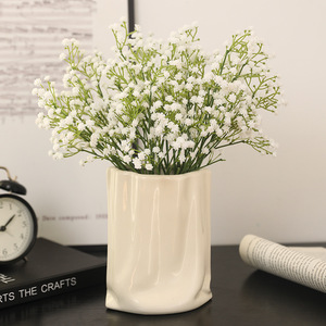 <b>Artificial</b> Baby's Breath White Plastic <b>Flower</b> Wedding Home Decoration Reusable High Simulation - Product Image 1