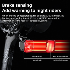Luz Trasera LED Impermeable <span class=keywords><strong>para</strong></span> <span class=keywords><strong>Bicicleta</strong></span> al por Mayor, Sensor de Frenado Inteligente, Batería Recargable, Alto Brillo, Portátil <span class=keywords><strong>para</strong></span> Ciclismo Nocturno 120 - Product Image 6