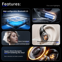 Écouteurs sportifs à oreille ouverte avec suppression du bruit ENC pour le sport et le gaming, écouteurs sans fil True Wireless, casque silencieux pour soirées