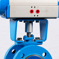 Vanne à boisseau sphérique isolée haute température à trois voies à bride pleine en acier forgé CF8/CF8M avec actionneur pneumatique DN25/60 pour huile, gaz et eau