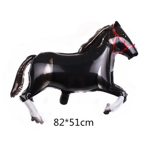 Ballon en aluminium coloré en forme de <span class=keywords><strong>cheval</strong></span>, <span class=keywords><strong>82</strong></span>*51cm, cinq couleurs (noir, <span class=keywords><strong>blanc</strong></span>, rose, marron et marron clair) pour la décoration, Année du <span class=keywords><strong>Cheval</strong></span> - Product Image 2