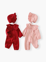 1 pièce Combinaison en coton personnalisée avec étiquette Automne Hiver Nouveau-né Bébé Tout-petit Vêtements Bébé Fille Combinaison