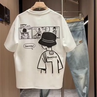 Vêtements pour hommes de luxe léger, nouvelle collection été 2025, marque tendance, vente chaude, respirant, imprimé dessin animé, cool, élégant, décontracté, court