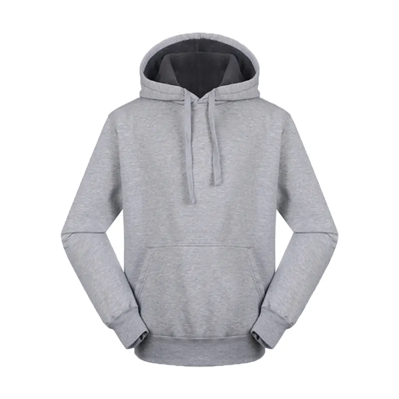 Cheap high quality thick fleece custom logo plain cotton polyester unisex hoodie