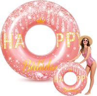 42 Zoll Geburtstags-Poolreifen für Erwachsene, großer aufblasbarer Schwimmreifen, Happy Birthday Schwimmring, Partydekoration