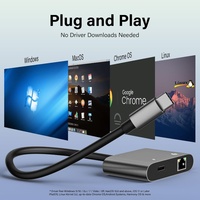 Adaptateur réseau Ethernet LAN RJ45 2,5 Gbps 2 en 1 avec port de charge USB C 100W PD Type C pour iPhone 15/tablette/ordinateur portable