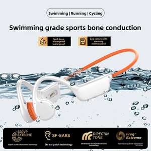 หูฟังแบบ Bone Conduction Ipx8 หน่วยความจำ 32gb เครื่องเล่น Mp3 แบตเตอรี่แบบ LED หูฟังกันน้ำและเหงื่อ - Product Image 5