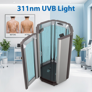Cabine de photothérapie UV complète Kernel KN-4001 <span class=keywords><strong>311nm</strong></span> pour le traitement du vitiligo, du psoriasis et de l'eczéma – Lampes UV médicales spéciales NBUVB - Product Image 1