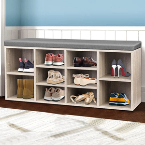 <span class=keywords><strong>Panca</strong></span> Portascarpe <span class=keywords><strong>Bianca</strong></span> con Scarpiera Nascosta, Mobile Moderno in Legno per Ingresso, Arredamento per Soggiorno, Armadio Portascarpe Moderno - Product Image 5
