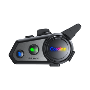 Q18 Intercom <span class=keywords><strong>Moto</strong></span> Sans Fil Étanche IPX6 pour 2 Motocyclistes, Portée 500m, Prise en Charge de l'Intercom 2 Personnes - Product Image 1