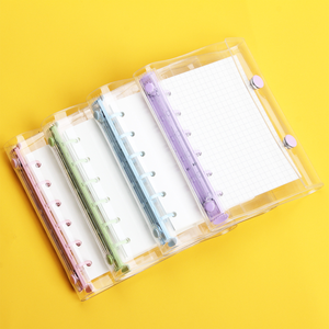 Cuaderno de hojas sueltas en espiral de Pvc nuevo al por mayor transparente A7 doble hebilla portátil <span class=keywords><strong>libro</strong></span> de cuentas de Pvc con cubierta colorida - Product Image 4