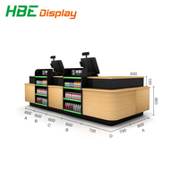 Prix Usine Bas Nouveau Design Comptoir de Caisse Personnalisé en Bois Robuste Highbright HBE-CC pour Supermarché et Magasin de Proximité, Chine