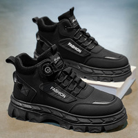 Nouvelles Bottes Mi-Mollet pour Hommes, Style Britannique Rétro, Robustes, Respirantes, Antidérapantes, pour le Travail et les Déplacements en Extérieur – Collection Automne