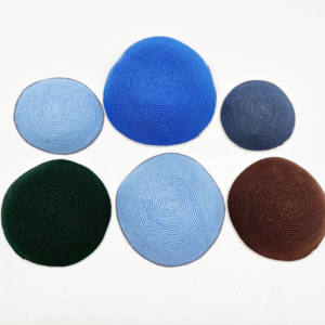 Chapeau Kippah au <span class=keywords><strong>crochet</strong></span> <span class=keywords><strong>DMC</strong></span> noir élégant pour hommes garçons et enfants 100% coton pour Kippah personnalisé - Product Image 5