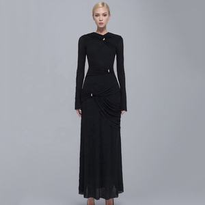 OUDINA Vestidos Largos de Punto Asimétricos de Diseño Exclusivo para Mujer, Nuevo Vestido Maxi Elegante con Detalle Trenzado para Damas - Product Image 5