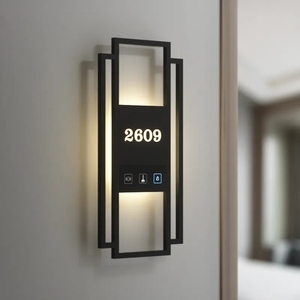 DakeSign Factory Wholesale Custom LED Backlit House Room Number Sign IP65 Waterproof Outdoor Hotel Villa Door <span class=keywords><strong>Plaque</strong></span> Signboard - Product Image 1