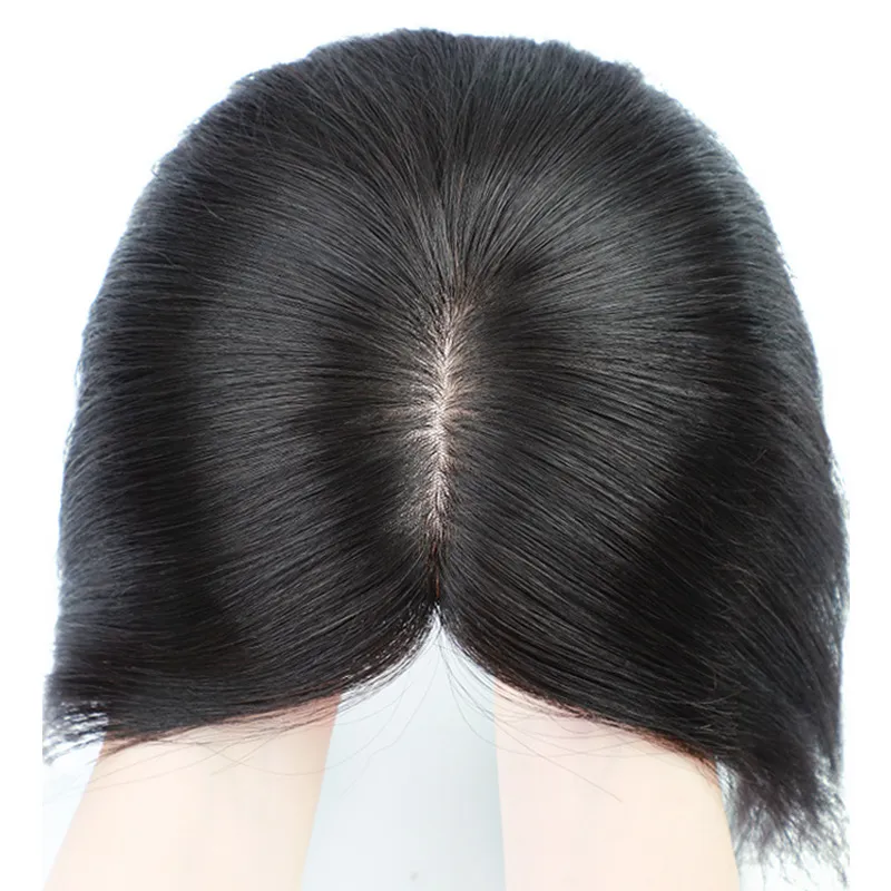 Lace Front Human Hair Wig Top Base Human Hair Wigs Transparent 100% Real Scalp Silk Cheap Price Thick Double Drawn Silk 1 Piece