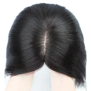 Peluca de cabello humano con frente de encaje Base superior Pelucas de cabello humano Transparente 100% Seda de cuero cabelludo real Precio barato Seda gruesa doble dibujada 1 pieza