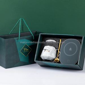 Birthday Gift Set Promotional Custom Logo Smart Heated Glass Mug Temperature Control 55 Electric <b>Cup</b> Warmer Silk Screen Set - Product Image 3