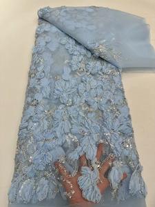 NI.AI lüks nakış pullu Net dantel gelin elbise çiçek dantel pullu kumaş Net dantel boncuk ile - Product Image 5