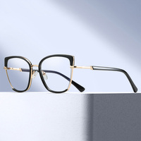 MS 82196 2024 Nuevas Gafas Ópticas Anti-Luz Azul con Marco de Metal y TR90 Estilo Ojo de Gato para Mujer, Diseño de Moda Colorido, Logotipo Personalizado