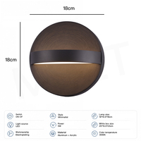 Applique murale LED ronde en aluminium brossé, texture personnalisée, fabrication OEM ODM, pour chambre, salon, hôtel, restaurant