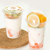 Yogourt Jetable Parfait Dessert Insert Tasses Avec Couvercle Bol Snack Plateau Et Boisson Crème Glacée Milkshake Café Boba Thé Tasse En Plastique