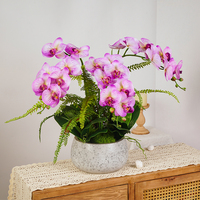 Fleurs artificielles de haute qualité, 7 têtes d'orchidées papillon réalistes, Phalaenopsis imperméables pour la décoration de mariage et de la maison