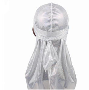 Chapeau de pirate à longue queue Chapeau turban soyeux élastique Brillant de haute qualité Pas cher Long <span class=keywords><strong>Durag</strong></span> pour hommes - Product Image 2