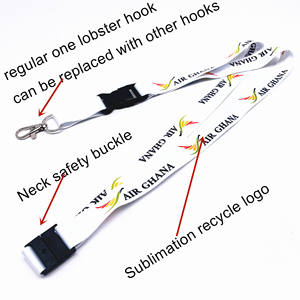 Cordón BSBH con soporte de identificación Break Away 20 mm Cordones de poliéster de transferencia térmica para actividades promocionales - Product Image 3