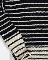 Pull en tricot à col roulé rayé personnalisé pour femmes, noir et blanc, manches longues, pour l'automne et l'hiver
