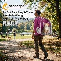 Sac à dos de transport pour chat léger, respirant, transparent, avec fermeture éclair, multifonctionnel, portable, en tissu Oxford et PC pour animaux de compagnie