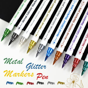 ปากกาเมทัลลิกกลิตเตอร์ 10 สี ปากกาเมจิกสองหัว สำหรับงาน DIY การ์ดวาดภาพ งานสร้างสรรค์ จดบันทึก และงานศิลปะ - Product Image 3