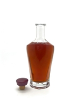 Vente en gros de bouteilles de liqueur en verre transparent de haute qualité de 700 ml et 750 ml avec bouchon en liège pour brandy, whisky, vodka