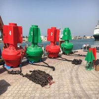 Bouée flottante LLDPE longue durée avec bandes réfléchissantes et éclairage solaire, bouée maritime offshore, flotteurs de technologie de navigation