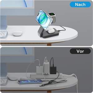 OEM <span class=keywords><strong>DOM</strong></span> 3 en 1 chargeur sans fil charge rapide pour téléphone pour montre pour écouteurs utilisé pour bureau chambre - Product Image 4