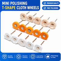 Roue de polissage en coton à tige de 2,35 mm - Tête de polissage en feutre jaune pour outil rotatif, accessoires de polissage pour métaux et bijoux